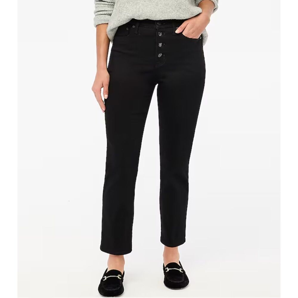 J.Crew Stovepipe Jeans Women’s Size 32 – Black High-Rise Button Fly